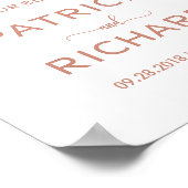 Welkom bij ons Roos Gold Wedding Sign Poster (Hoek)