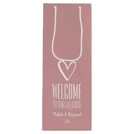 Welkom bij ons Roos voor weddenschap Wijn Cadeautas