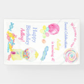 Welkom bij ons 'Sweet Celebration Snoep Birthday' Spandoek (Horizontaal)