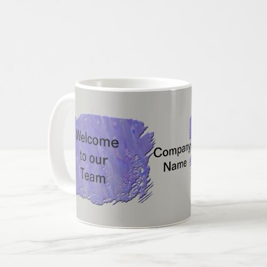 Welkom bij ons team Abstracte Paarse grijs Koffiemok (Voorkant links)