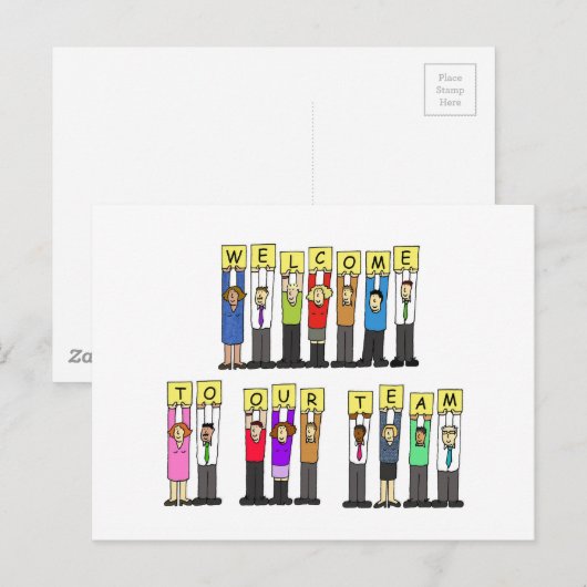 Welkom bij ons team briefkaart (Voorkant / Achterkant)