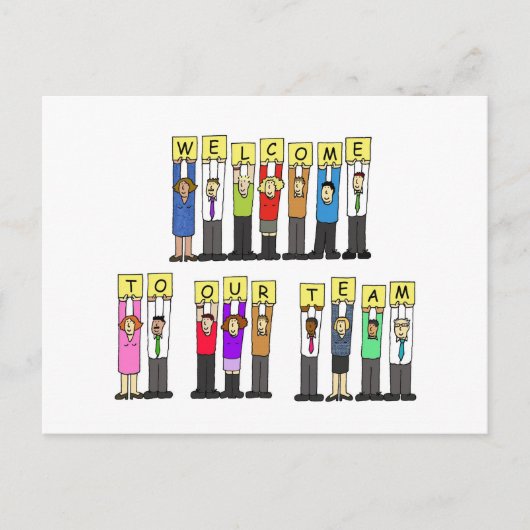 Welkom bij ons team briefkaart (Voorkant)