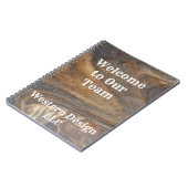 Welkom bij Ons Team Bruine Houtstructuur Professio Notitieboek (Linkerzijde)