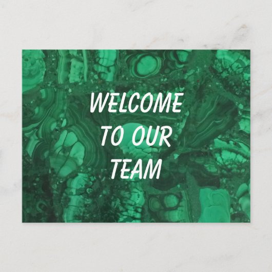 Welkom bij ons team Green Gemstone Employee Briefkaart (Voorkant)