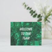 Welkom bij ons team Green Gemstone Employee Briefkaart (Staand voorkant)