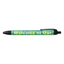 Welkom bij ons team Marble Green Blue Professional Zwarte Inkt Pen