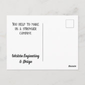 Welkom bij ons team met een blauwe roze Kantoor Briefkaart (Achterkant)