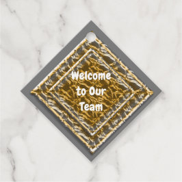Welkom bij ons team Metallic Gold Silver Diamond Bedankjes Labels
