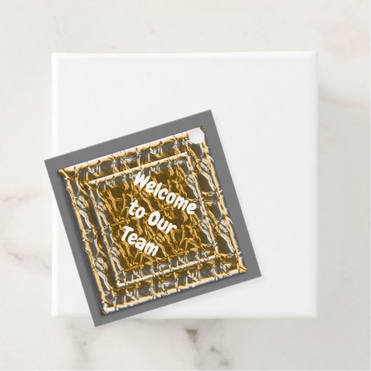 Welkom bij ons team Metallic Gold Silver Diamond Bedankjes Labels (In situ)