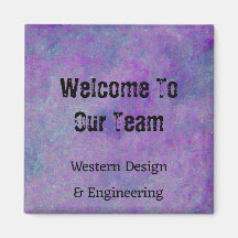 Welkom bij ons team Paarse Abstracte medewerker