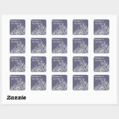 Welkom bij ons team Paarse Leaf Silhouette Pattern Vierkante Sticker (Vel)