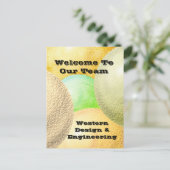 Welkom Bij Ons Team Pastelkleurige Waardering Voor Briefkaart (Staand voorkant)