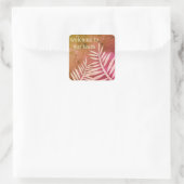 Welkom bij ons team roze lef Silhouette Vierkante Sticker (Tas)