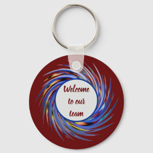 Welkom bij ons team spiral Pattern New Employee Sleutelhanger