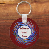 Welkom bij ons team spiral Pattern New Employee Sleutelhanger (Voorkant)