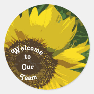 Welkom bij ons team Sunflower Business Ronde Sticker
