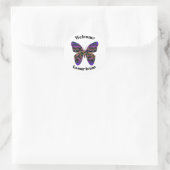 Welkom bij ons team Vibrant Butterfly New Employee Ronde Sticker (Tas)