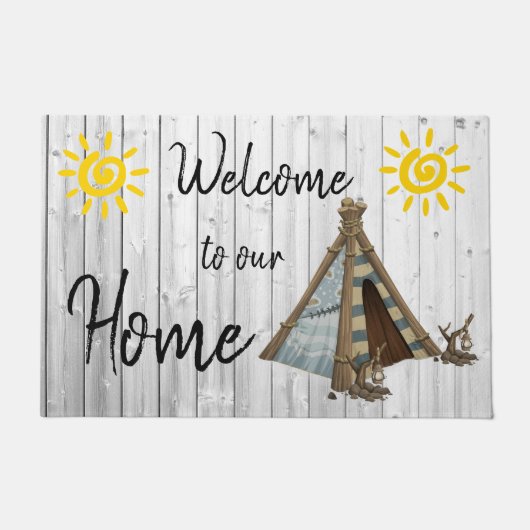 Welkom bij ons thuis deurmat (Voorkant)