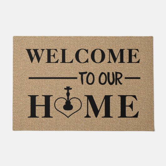 Welkom bij ons thuis Hookah Grappig Arabisch thema Deurmat (Voorkant)