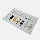 "Welkom bij ons thuis" kat Deurmat (Schuin)