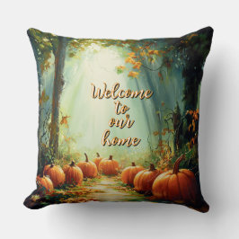 "Welkom bij ons thuis" Pompoen Herfst Kussen