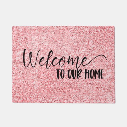 Welkom bij ons thuis | Roos Roze Deurmat (Voorkant)