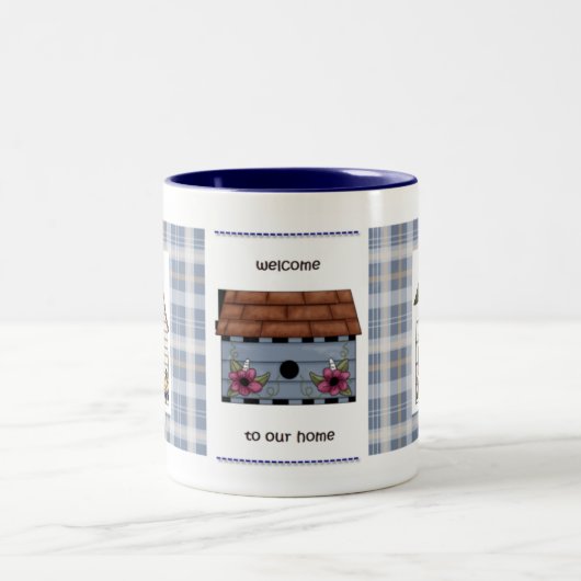 Welkom bij ons thuis tweekleurige koffiemok (Center)