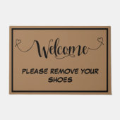 Welkom bij ons thuis Verwijder uw eigen schoenen Deurmat (Voorkant)
