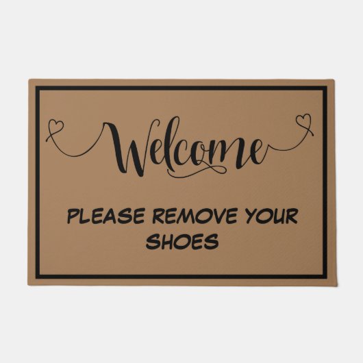 Welkom bij ons thuis Verwijder uw eigen schoenen Deurmat (Voorkant)