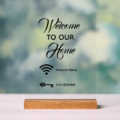 Welkom bij ons thuis wifi wachtwoord elegant acryl bord (Neutraal)