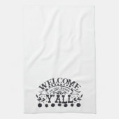 Welkom bij ons thuis Yall Farmhouse Cute Theedoek (Verticaal)