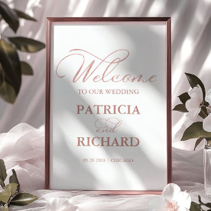 Welkom bij ons Trouw Elegant Calligrafie Bord Poster