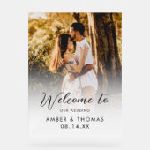 Welkom bij ons trouwbord met foto acryl bord (Voorkant)