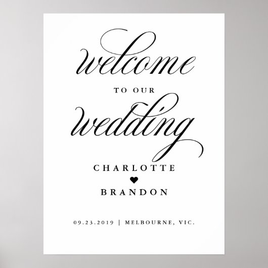 Welkom bij ons trouwbord poster (Voorkant)
