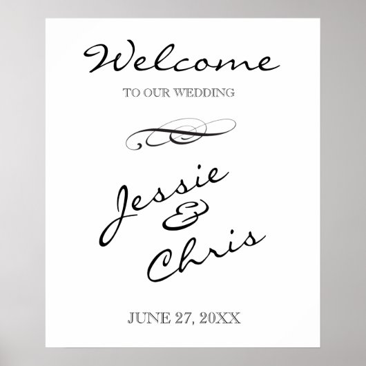 Welkom bij ons trouwbord poster (Voorkant)