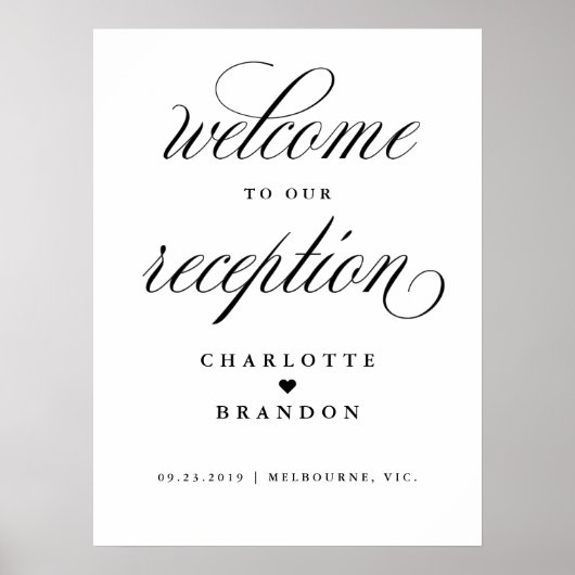 Welkom bij ons trouwbord poster (Voorkant)