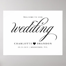 Welkom bij ons trouwbord poster