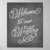 Welkom bij ons trouwbord | Weddenschap-decor Poster (Voorkant)