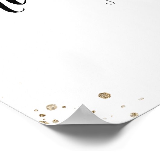 Welkom bij ons trouwbord, zwart en goud poster (Hoek)