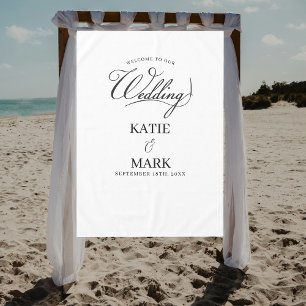 Welkom bij Ons Trouwfeest Calligraphy Stoffen Bord Tafelkleed