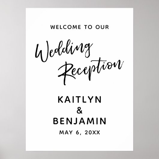 Welkom bij ons trouwreceptiebord poster (Voorkant)