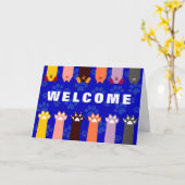 Welkom bij ons Wenskaart van Dog Cat Pets Kaart (Gele Bloem)