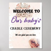 Welkom bij onze Baby's Cradle Ceremony Poster (Voorkant)