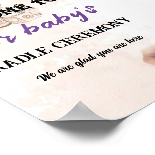 Welkom bij onze Baby's Cradle Ceremony Poster (Hoek)