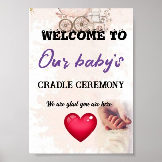 Welkom bij onze Baby's Cradle Ceremony Poster (Voorkant)