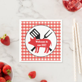 Welkom bij onze BBQ Pig party paper napkins Servetten