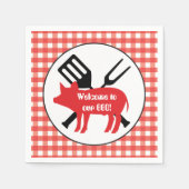 Welkom bij onze BBQ Pig party paper napkins Servetten (Voorkant)
