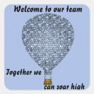 Welkom bij onze bedrijfsballon voor teammedewerker vierkante sticker