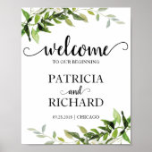Welkom bij onze beginnende groene bruiloft poster (Voorkant)