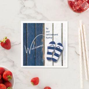 Welkom bij onze bejaardentehuis strandthema servet